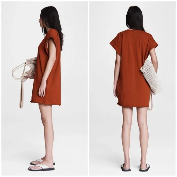 Rag & Bone Ryder Muscle Mini Dress in Paprika organic cotton size Small - Picture 2 of 15